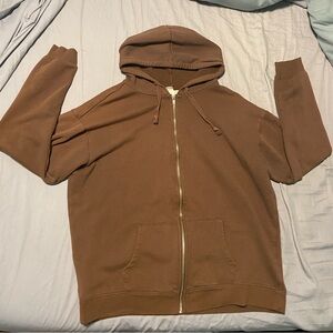 DEAD STOCK Full Tilt Brown Zip Up Baggy Loose Hoodie Comfy